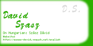 david szasz business card